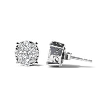 Load image into Gallery viewer, 14K White Gold 2.00 Cttw Lab Grown Diamond Cluster Stud Earrings (G-H Color, VS1-VS2 Clarity)