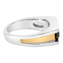 Load image into Gallery viewer, Men's 14K Yellow Gold Plated Sterling Silver 1-1/2 Cttw Black Diamond Channel Set Band Ring