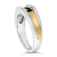 Load image into Gallery viewer, Men's 14K Yellow Gold Plated Sterling Silver 1/2 Cttw Black Diamond Band Ring