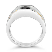 Load image into Gallery viewer, Men's 14K Yellow Gold Plated Sterling Silver 1.0 Cttw Round Black Diamond Band Ring