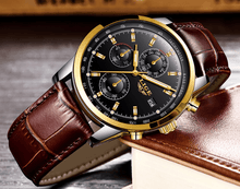 Load image into Gallery viewer, Men's Waterproof Watch With Chronometers Date Display And Fluorescent Pointers Excellent Look Perfect Gift