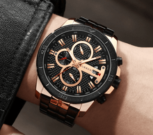 Load image into Gallery viewer, Men's Waterproof Watch With Chronometers Day View And Fluorescent Hands Unique Luxury Design Perfect Gift