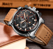 Load image into Gallery viewer, Men's Waterproof Modern Watch With Leather Belts, Stainless Steel Case Excellent Look Perfect Gift