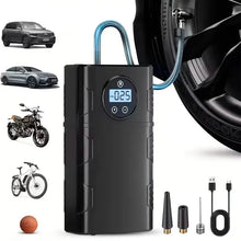 Load image into Gallery viewer, Portable 120 PSI Cordless Air Compressor – Tire Inflator for Car, Bike & Motorcycle