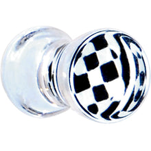Load image into Gallery viewer, Black and White Checker Inlayed Saddle Plug 2G to 20mm