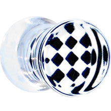 Load image into Gallery viewer, Black and White Checker Inlayed Saddle Plug 2G to 20mm