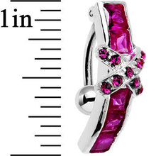 Load image into Gallery viewer, Top Mount Sterling Silver 925 Siam Red X Cubic Zirconia Belly Ring