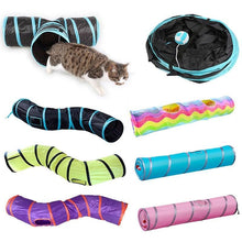 Load image into Gallery viewer, 2/3/4/5 Holes Pet Cat Tunnel Toys Foldable Pet Cat Kitty Training Interactive Fun Toy For Cats Rabbit Animal Play Tunnel Tube For Cats Tunnels for Indoor Cats Cat Tube Collapsible 3 Way Pet Tunnel Great Toy for Cats