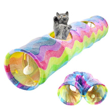 Load image into Gallery viewer, 2/3/4/5 Holes Pet Cat Tunnel Toys Foldable Pet Cat Kitty Training Interactive Fun Toy For Cats Rabbit Animal Play Tunnel Tube For Cats Tunnels for Indoor Cats Cat Tube Collapsible 3 Way Pet Tunnel Great Toy for Cats
