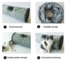 Load image into Gallery viewer, 2/3/4/5 Holes Pet Cat Tunnel Toys Foldable Pet Cat Kitty Training Interactive Fun Toy For Cats Rabbit Animal Play Tunnel Tube For Cats Tunnels for Indoor Cats Cat Tube Collapsible 3 Way Pet Tunnel Great Toy for Cats