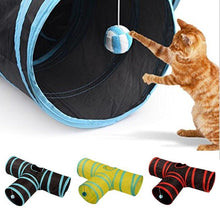 Load image into Gallery viewer, 2/3/4/5 Holes Pet Cat Tunnel Toys Foldable Pet Cat Kitty Training Interactive Fun Toy For Cats Rabbit Animal Play Tunnel Tube For Cats Tunnels for Indoor Cats Cat Tube Collapsible 3 Way Pet Tunnel Great Toy for Cats