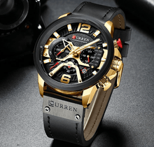 Load image into Gallery viewer, Men's Sports Waterproof Watch With Leather Belts, Chronometers And Large Numbers Details Luxury Watches Unique Design Excellent Gift