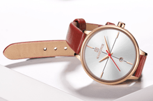 Load image into Gallery viewer, Women's Luxury Watch With Leather Belts Shiny Steel Case Scratch Resistant Glass Unique Design Perfect Gift