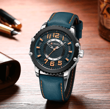 Load image into Gallery viewer, Men's Waterproof Sport Watch With Leather Belts And Large Numbers Details Unique Design Perfect Gift