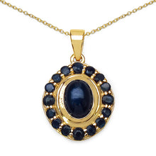 Load image into Gallery viewer, 3.02 Carat Genuine Blue Sapphire .925 Sterling Silver Pendant