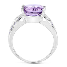 Load image into Gallery viewer, 4.07 Carat Genuine Amethyst & Tanzanite .925 Sterling Silver Ring