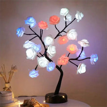 Load image into Gallery viewer, 24 LED RGB 16 Colors Rose Tree Night Light Battery And USB Plug Operated Rose Flower Fairy Lights Remote Control