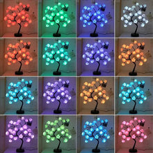 Load image into Gallery viewer, 24 LED RGB 16 Colors Rose Tree Night Light Battery And USB Plug Operated Rose Flower Fairy Lights Remote Control