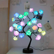 Load image into Gallery viewer, 24 LED RGB 16 Colors Rose Tree Night Light Battery And USB Plug Operated Rose Flower Fairy Lights Remote Control