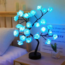 Load image into Gallery viewer, 24 LED RGB 16 Colors Rose Tree Night Light Battery And USB Plug Operated Rose Flower Fairy Lights Remote Control