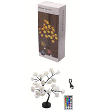 Load image into Gallery viewer, 24 LED RGB 16 Colors Rose Tree Night Light Battery And USB Plug Operated Rose Flower Fairy Lights Remote Control