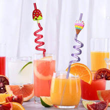 Load image into Gallery viewer, 24-Pack: Reusable Ice Cream Straws for Birthday Party Supplies
