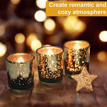 Load image into Gallery viewer, 24-Pieces Gold Votive Tealights Candle Holder Mercury Glass