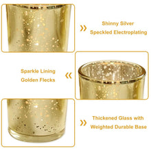 Load image into Gallery viewer, 24-Pieces Gold Votive Tealights Candle Holder Mercury Glass