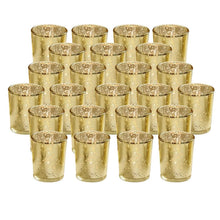 Load image into Gallery viewer, 24-Pieces Gold Votive Tealights Candle Holder Mercury Glass
