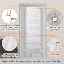Load image into Gallery viewer, 24-Pocket: Over the Door Shoes Rack Crystal Clear Organizer