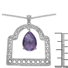 Load image into Gallery viewer, 10.70 Carat Genuine Amethyst .925 Sterling Silver Pendant