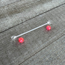 Load image into Gallery viewer, Pregnant Belly Button Ring Clear and Pink Glitter Pack Set