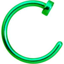 Load image into Gallery viewer, 18G 5/16 Green Anodized Titanium Nose Hoop