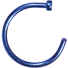 Load image into Gallery viewer, 18G 3/8 Blue Anodized Titanium Nose Hoop