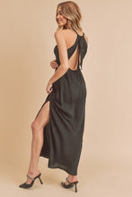 Load image into Gallery viewer, Ruched Side Slit Cutout Back Maxi Cami Dress For Women – Elegant, Romantic & Alluring with Flattering Fit and Glamorous Details