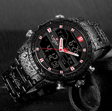 Load image into Gallery viewer, Mens Wrist Watch, Waterproof Analog Digital Watches Multifunction Stainless Steel Business Watches For Man Perfect Gift