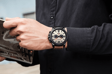 Load image into Gallery viewer, Retro Waterproof Watch With Chronometers Steel Case And Leather Belts Unique Design Excellent Look Perfect Gift For Your Man