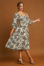 Load image into Gallery viewer, Ruffle Hem Flower Printed V-Neck Dress For Women – Floral Print Dress, Ruffle Hem V-Neck Dress, Feminine Floral Dress, Elegant V-Neck Dress, Flirty Ruffle Hem Dress