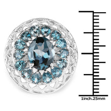 Load image into Gallery viewer, 5.98 Carat Genuine London Blue Topaz .925 Sterling Silver Ring