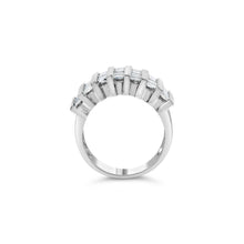 Load image into Gallery viewer, .925 Sterling Silver 1.0 Cttw Baguette Cut Diamond Vertical Channel Fluted Multi-Row Unisex Fashion Wedding Ring (H-I Color, I1-I2 Clarity) - Size 6-3/4