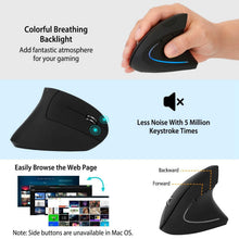 Load image into Gallery viewer, 2.4G Wireless Vertical Mouse Ergonomic Optical Mice