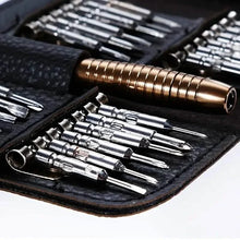 Load image into Gallery viewer, 25-Piece Set: Precision Tool Repair Kit with Leather Case
