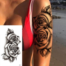 Load image into Gallery viewer, 25 Sheets Flower Rose Luxury Tattoos Waterproof Temporary Sticker 3D Rose Flower Tattoos Body Art Arm Fake Tatoo For Womens
