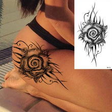 Load image into Gallery viewer, 25 Sheets Flower Rose Luxury Tattoos Waterproof Temporary Sticker 3D Rose Flower Tattoos Body Art Arm Fake Tatoo For Womens