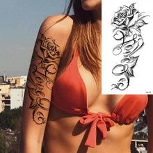 Load image into Gallery viewer, 25 Sheets Flower Rose Luxury Tattoos Waterproof Temporary Sticker 3D Rose Flower Tattoos Body Art Arm Fake Tatoo For Womens