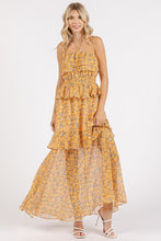 Load image into Gallery viewer, Ruffled Smocked Floral Halter Neck Maxi Dress – Elegant and Feminine Floral Maxi Dress with Smocked Waist and Ruffled Detailing