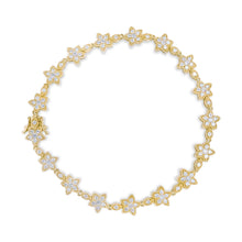 Load image into Gallery viewer, 14K White Gold 1 1/5 Cttw Round Diamond Flower Blossom Link Bracelet (H-I Color, SI1-SI2 Clarity) - Size 7"