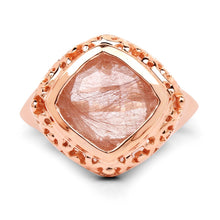 Load image into Gallery viewer, 14K Rose Gold Plated 3.25 Carat Genuine Pink Rutile .925 Sterling Silver Ring