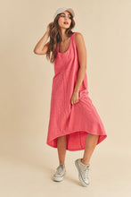 Load image into Gallery viewer, High-Low Hem Scoop Neck Midi Tank Dress For Women – Trendy, Versatile & Comfortable for Any Occasion