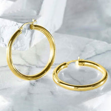Load image into Gallery viewer, 25mm Classic French Lock Hoops in Solid Sterling Silver
